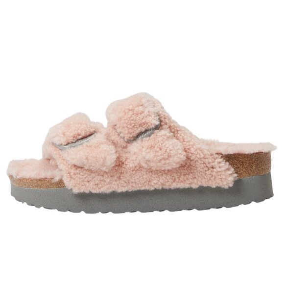 NWOT Birkenstock Arizona Big Buckle Platform Teddy by Papillio - Picture 6 of 6